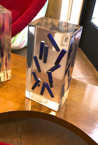 Andre Hayat Andre Hayat awesome contemporary cobalt blue tube resine sculpture