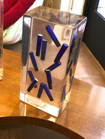 Andre Hayat Andre Hayat awesome contemporary cobalt blue tube resine sculpture