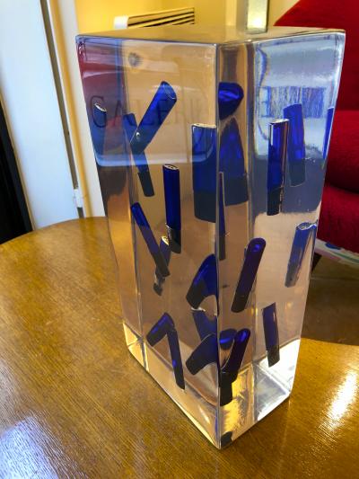 Andre Hayat Andre Hayat awesome contemporary cobalt blue tube resine sculpture