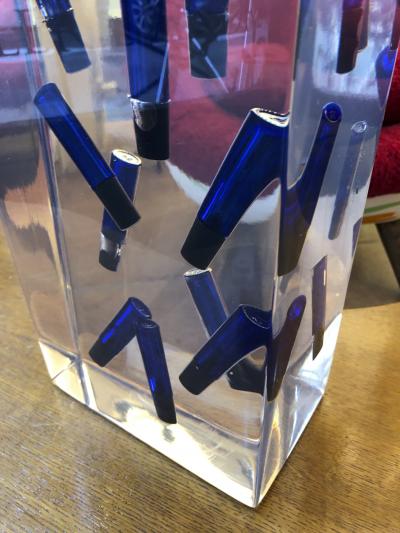 Andre Hayat Andre Hayat awesome contemporary cobalt blue tube resine sculpture