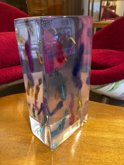 Andre Hayat Andre Hayat awesome contemporary multicolor feather resine sculpture