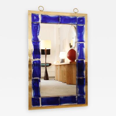 Andre Hayat Blue Tiled Mirror by Andre Hayat