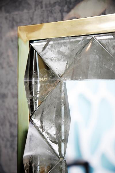 Andre Hayat Rock Crystal Framed Mirror by Andre Hayat
