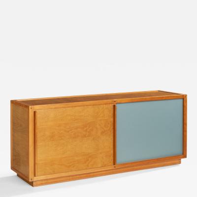 Andre Sornay Cabinet with Walnut and Glass France 1960s