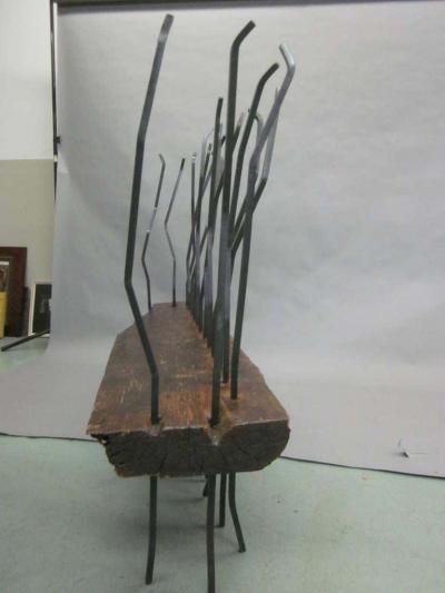 Andrea Branzi Hand Made Italian Modern Brutalist Bench Sofa in the Spirit of Andrea Branzi