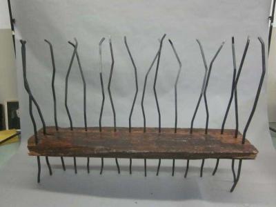 Andrea Branzi Hand Made Italian Modern Brutalist Bench Sofa in the Spirit of Andrea Branzi