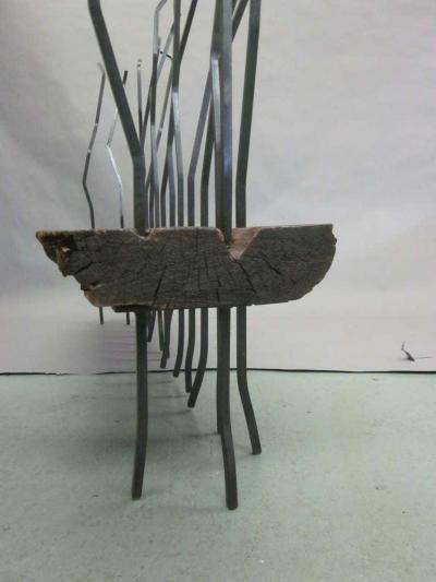 Andrea Branzi Hand Made Italian Modern Brutalist Bench Sofa in the Spirit of Andrea Branzi