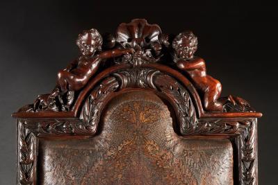 Andrea Brustolon AN EXHIBITION QUALITY ITALIAN 19TH CENTURY CARVED WALNUT ARMCHAIR