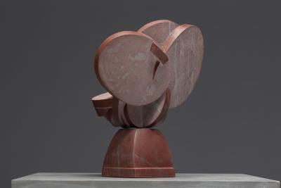 Andrea Grassi Involucro Red Marble Sculpture by Andrea Grassi Italy 1970s