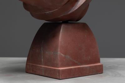 Andrea Grassi Involucro Red Marble Sculpture by Andrea Grassi Italy 1970s