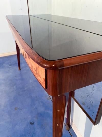 Andrea Gusmai Italian Midcentury Inlaid Console with Mirror by Andrea Gusmai 1950s