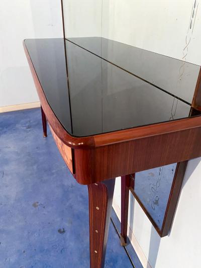 Andrea Gusmai Italian Midcentury Inlaid Console with Mirror by Andrea Gusmai 1950s