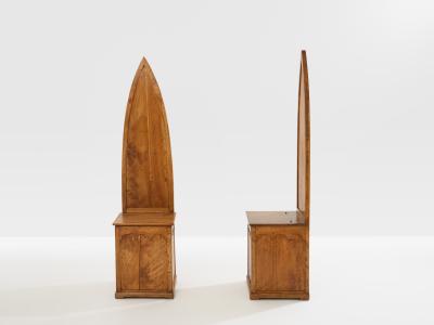 Andrea Salvetti Andrea Salvetti pair of neo gothic chairs solid pine 1994