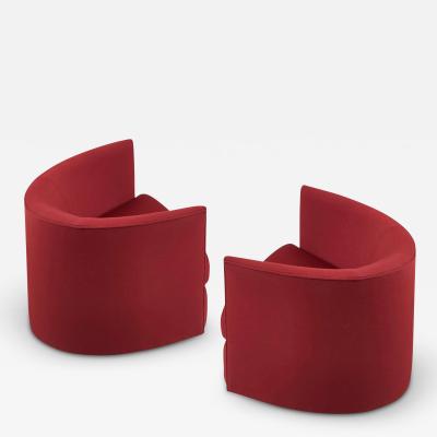 Andree Putman Pair Crescent Lounge Chair 1980