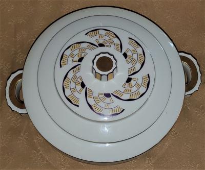 Andres Francois French Andre Francois Limoges Art Deco Lidded Bowl