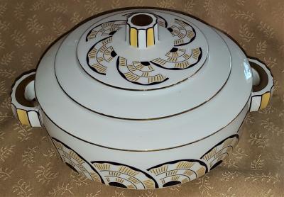 Andres Francois French Andre Francois Limoges Art Deco Lidded Bowl