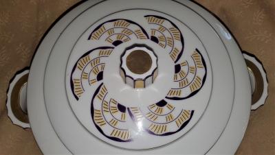 Andres Francois French Andre Francois Limoges Art Deco Lidded Bowl