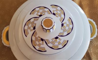 Andres Francois French Andre Francois Limoges Art Deco Lidded Bowl