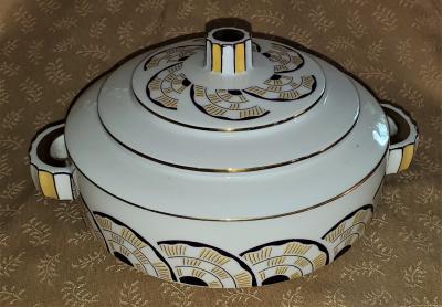 Andres Francois French Andre Francois Limoges Art Deco Lidded Bowl