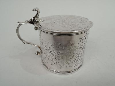 Andrew Fogelberg Antique English Georgian Neoclassical Sterling Silver Mustard Pot 1770