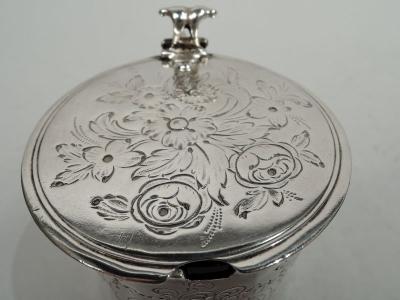 Andrew Fogelberg Antique English Georgian Neoclassical Sterling Silver Mustard Pot 1770