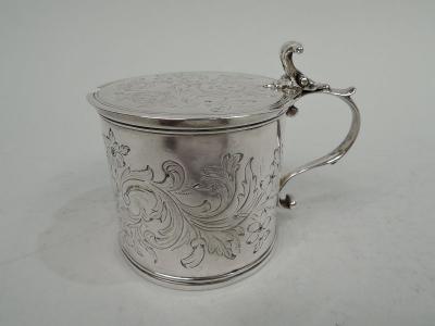 Andrew Fogelberg Antique English Georgian Neoclassical Sterling Silver Mustard Pot 1770