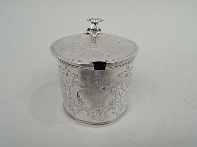 Andrew Fogelberg Antique English Georgian Neoclassical Sterling Silver Mustard Pot 1770