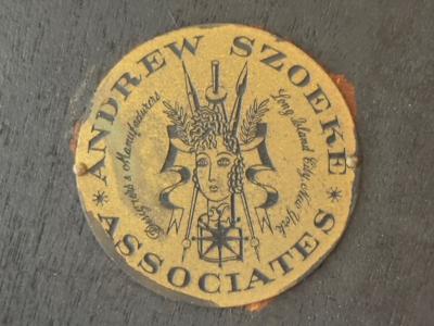 Andrew Szoeke Andrew Szoeke Satinwood Oak Writing Desk and Chair USA 1950s