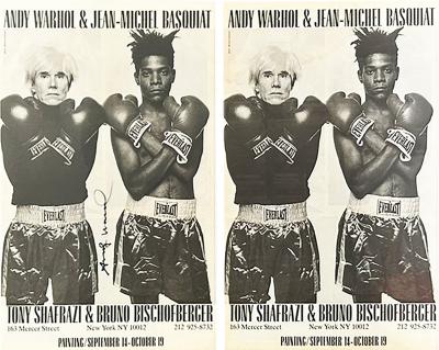 Andy Warhol A Signed Andy Warhol and Jean Michel Basquiat Exhibition Poster