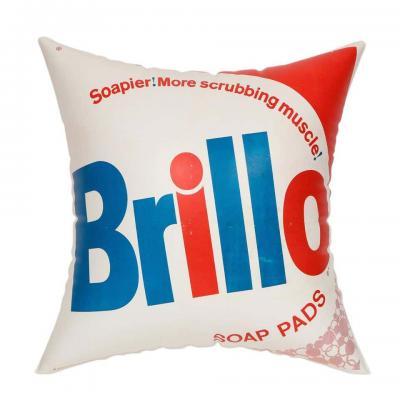 Andy Warhol After Andy Warhol Brillo Pillow Red White Blue Inflatable Signed
