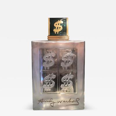 Andy Warhol Lalique Style Glass Decanters Display Bottle Signed Andy Warhol