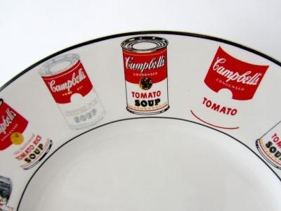 Andy Warhol Set of 24 Place Settings Andy Warhol White Campbells Soup Dinnerware