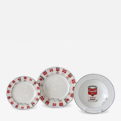 Andy Warhol Set of 24 Place Settings Andy Warhol White Campbells Soup Dinnerware