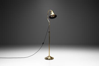 Aneta Belysning AB Jan Wickelgren Curved Brass Floor Lamp for Aneta Belysning AB Sweden 1970s