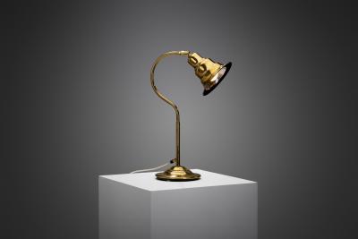 Aneta Belysning AB Jan Wickelgren Curved Brass Table Lamp for Aneta Belysning AB Sweden 1970s