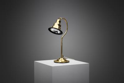 Aneta Belysning AB Jan Wickelgren Curved Brass Table Lamp for Aneta Belysning AB Sweden 1970s