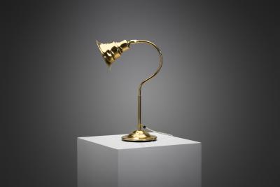 Aneta Belysning AB Jan Wickelgren Curved Brass Table Lamp for Aneta Belysning AB Sweden 1970s