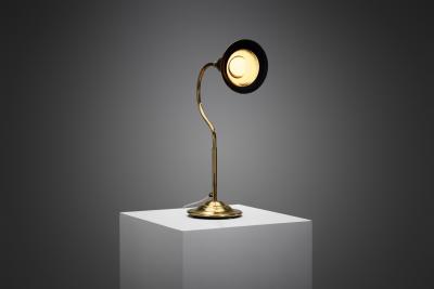 Aneta Belysning AB Jan Wickelgren Curved Brass Table Lamp for Aneta Belysning AB Sweden 1970s