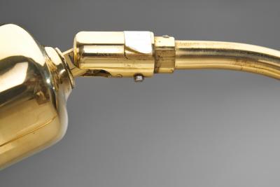 Aneta Belysning AB Jan Wickelgren Curved Brass Table Lamp for Aneta Belysning AB Sweden 1970s