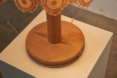 Aneta Belysning AB Scandinavian Pine and Textile Table Lamp