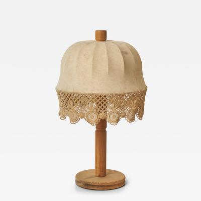 Aneta Belysning AB Scandinavian Pine and Textile Table Lamp
