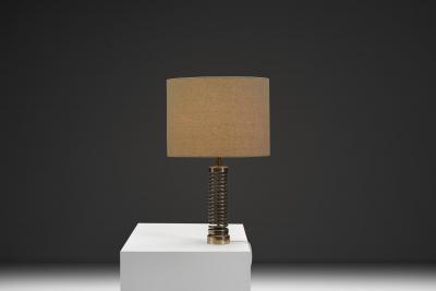 Aneta Belysning AB Swedish Brass Spiral Table Lamp by Aneta Sweden ca 1950s