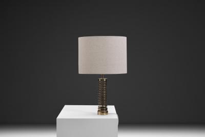 Aneta Belysning AB Swedish Brass Spiral Table Lamp by Aneta Sweden ca 1950s