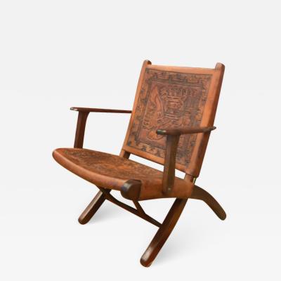 Angel Pazmino Ecuadorian embossed leather chair