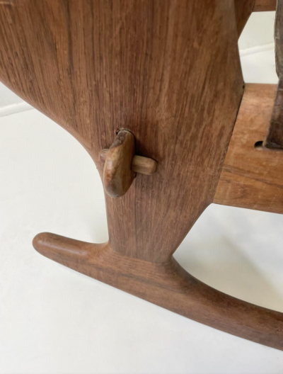 Angel Pazmino Mid Century Modern Leather Rocking Chair by Angel Pazmino Ecuador 1970s