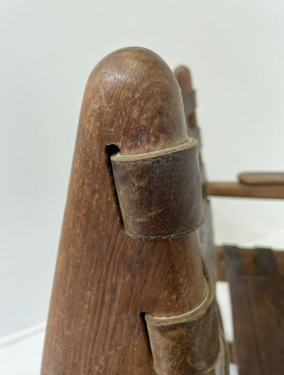 Angel Pazmino Mid Century Modern Leather Rocking Chair by Angel Pazmino Ecuador 1970s