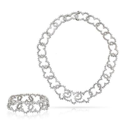 Angela Cummings ANGELA CUMMINGS PLATINUM DIAMOND CHOKER AND DIAMOND BRACELET JEWELRY SET