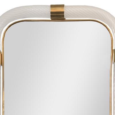 Angelo Barovier Barovier Inspired Twisted Murano Glass Brass Mirror