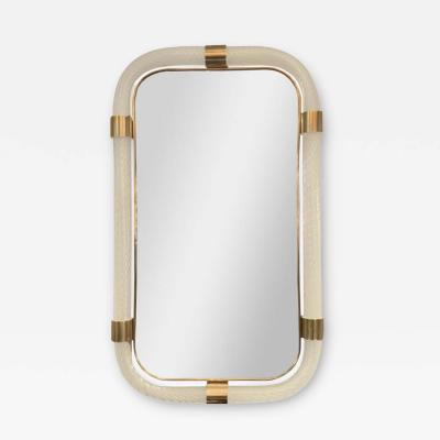 Angelo Barovier Barovier Inspired Twisted Murano Glass Brass Mirror