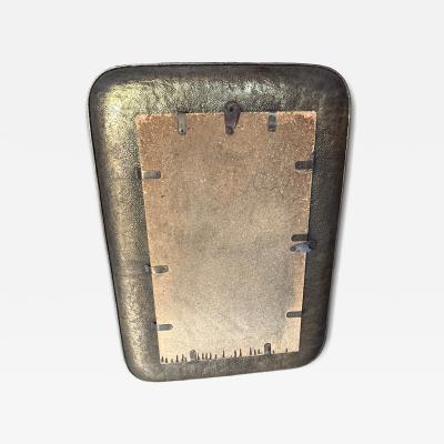 Angelo Bragalini Hammered Nickel Plated Copper Mirror by Angelo Bragalini Italy 1960